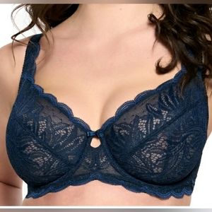 Paramour by Felina Peridot Unlined Lace Bra 36H NWT